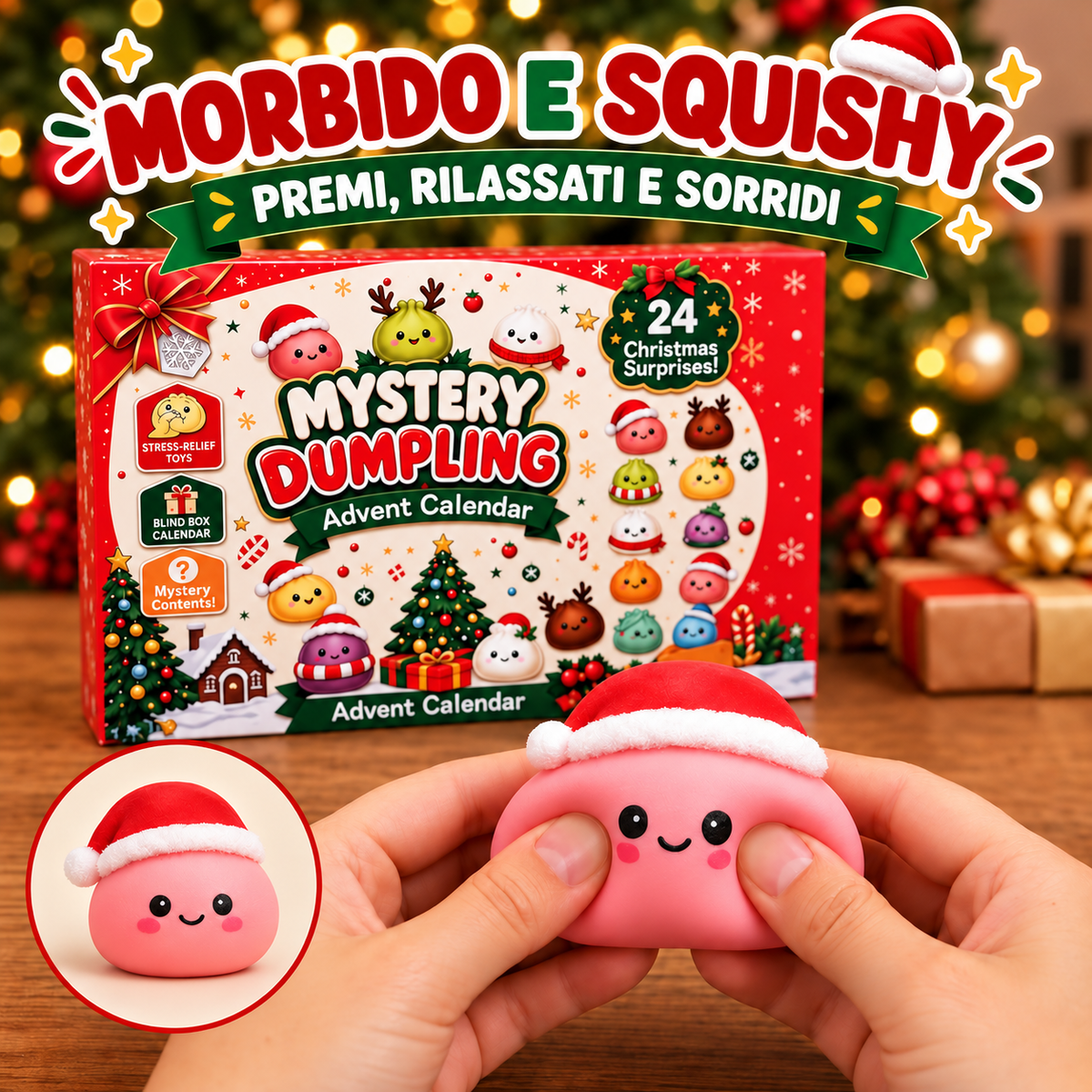 Mystery Dumpling adventskalender – 24 overraskelses-squishies