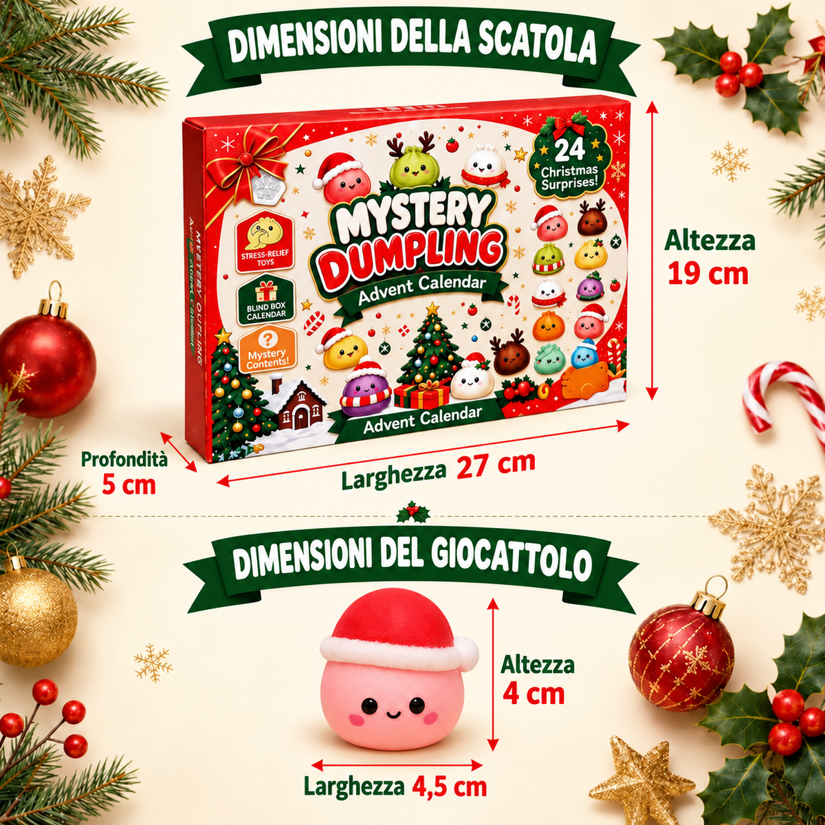 Mystery Dumpling adventskalender – 24 overraskelses-squishies