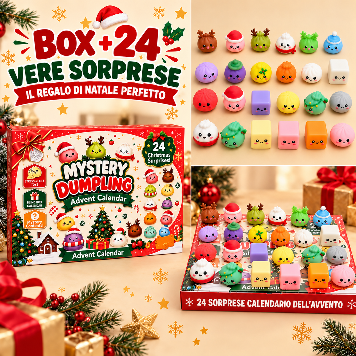 Mystery Dumpling adventskalender – 24 overraskelses-squishies