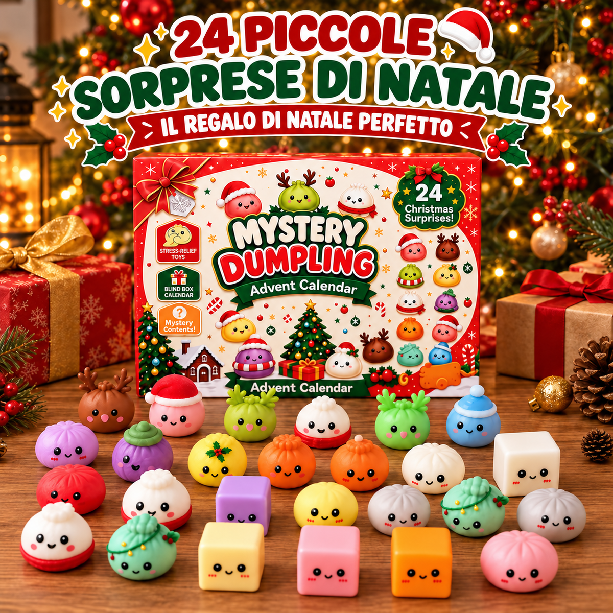 Mystery Dumpling adventskalender – 24 overraskelses-squishies