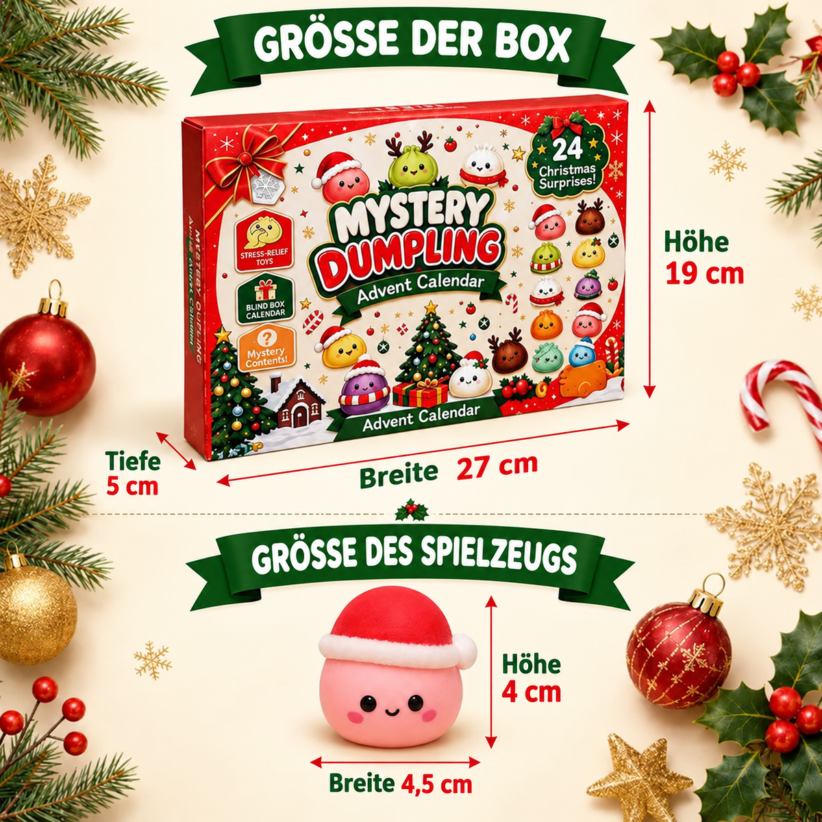 Mystery Dumpling adventskalender – 24 överrasknings-squishies