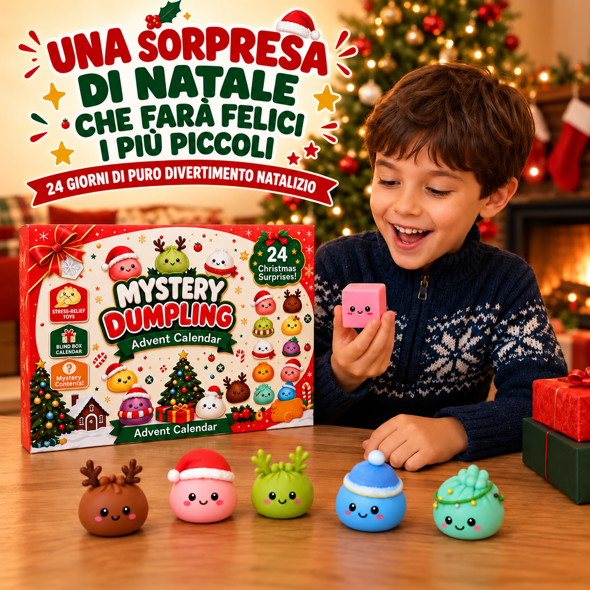 Mystery Dumpling adventskalender – 24 overraskelses-squishies